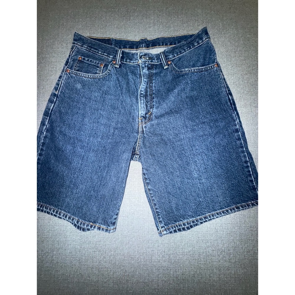Levis Levi 34 550 Relaxed Fit Denim Shorts Blue Medium Wash Vintage Style Jorts - Picture 2 of 13